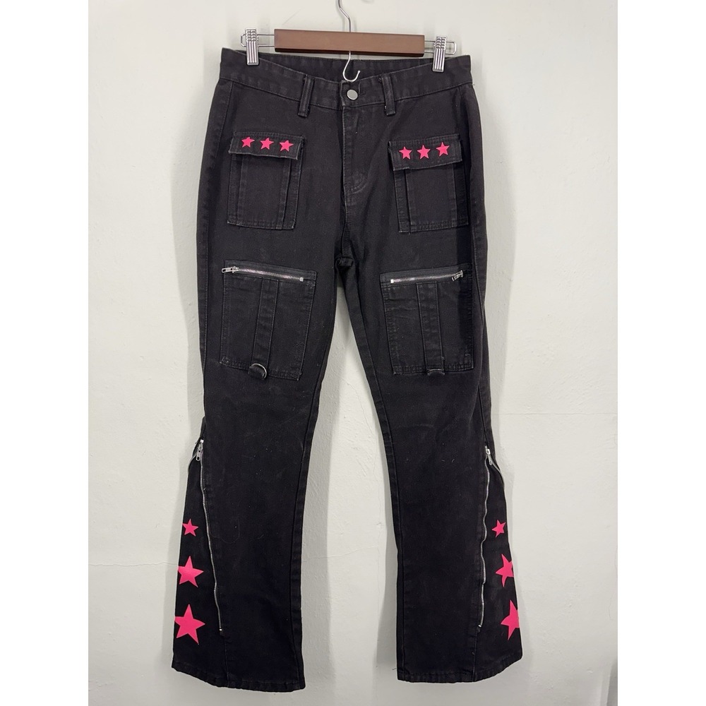 [NO TAG] Tripp NYC Pants Black Hot Pink Bondage Goth Rave Punk Hot Topic 30W